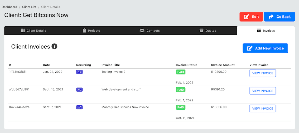 Accounting Software Detailed Client Invoices