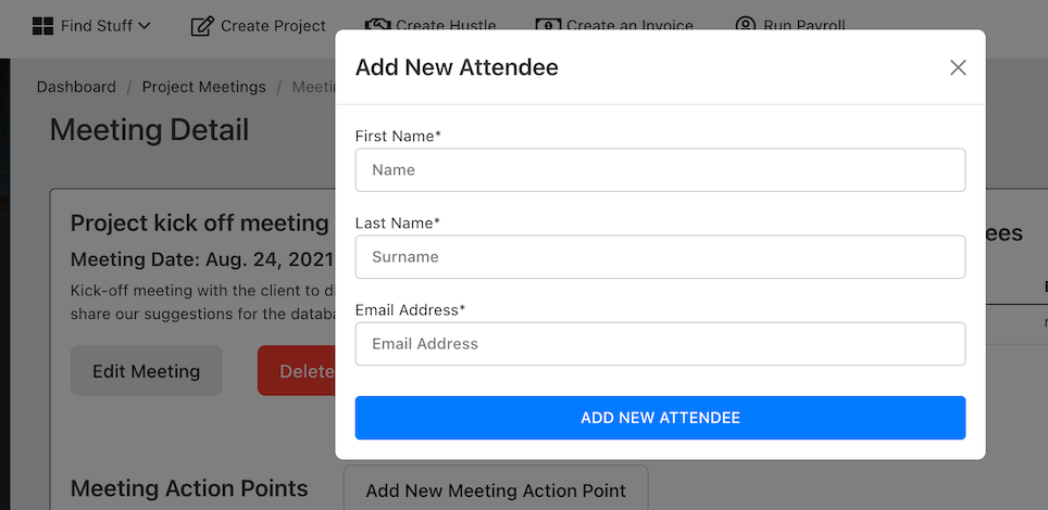 Add Meeting Attendee