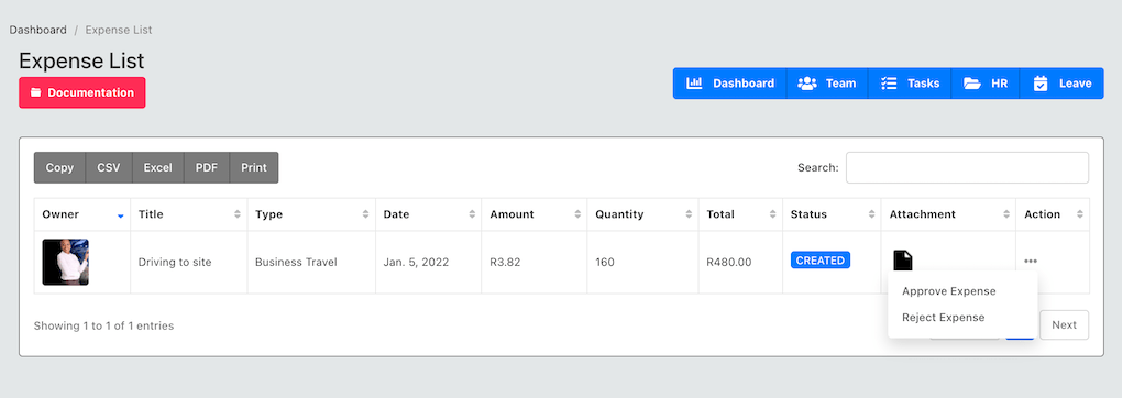 Manager Expense View