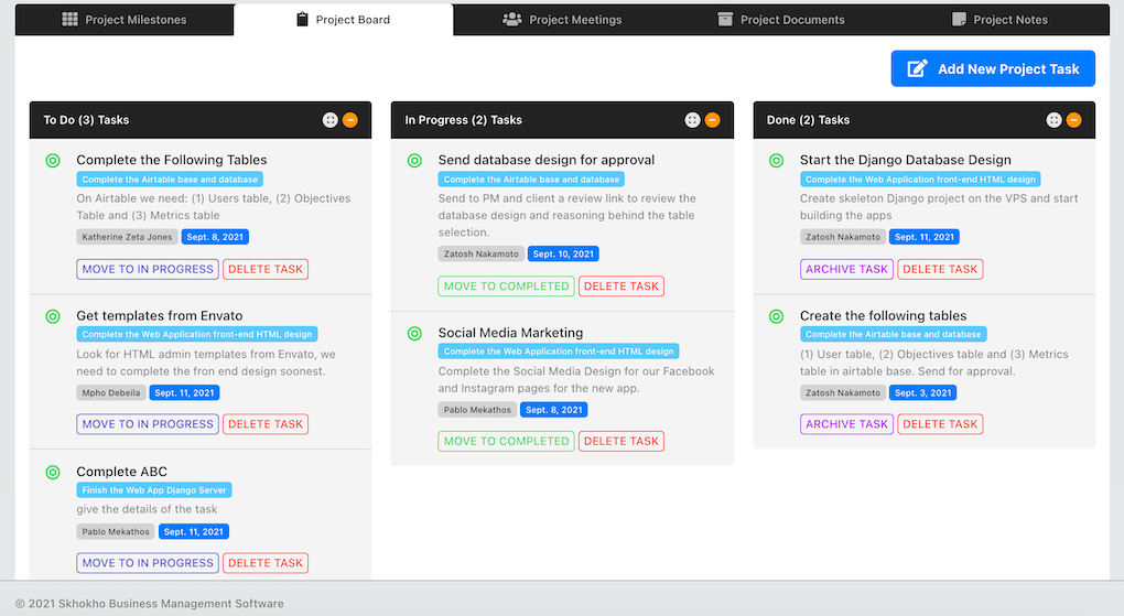 Skhokho Project Management Software