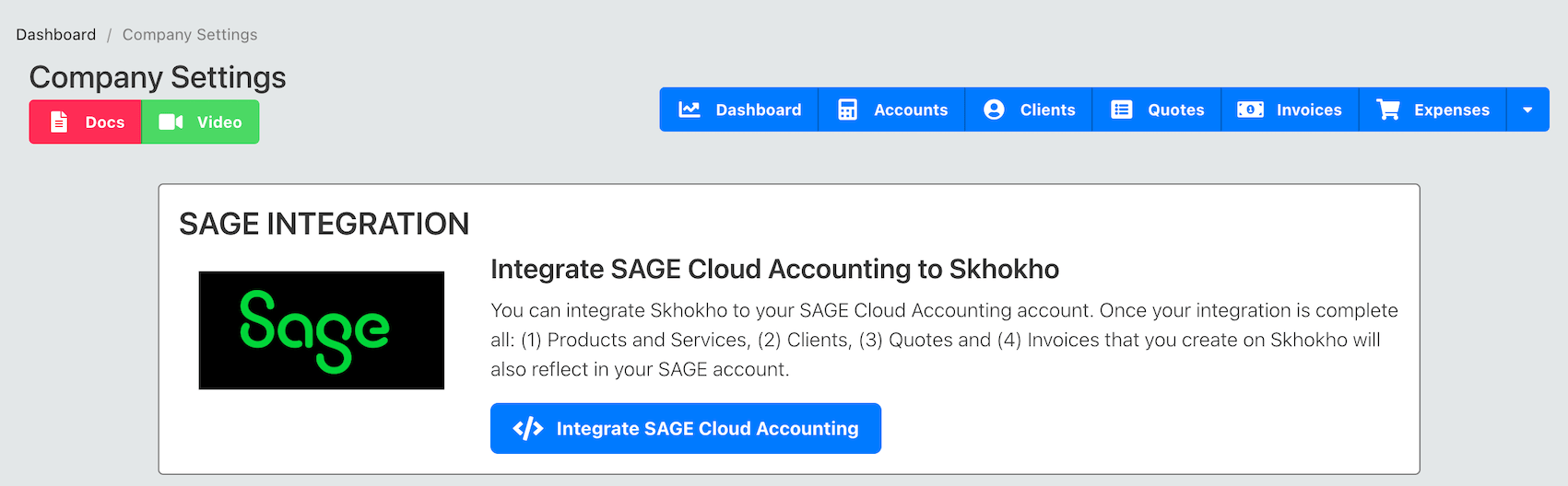 Get started with SAGE integration